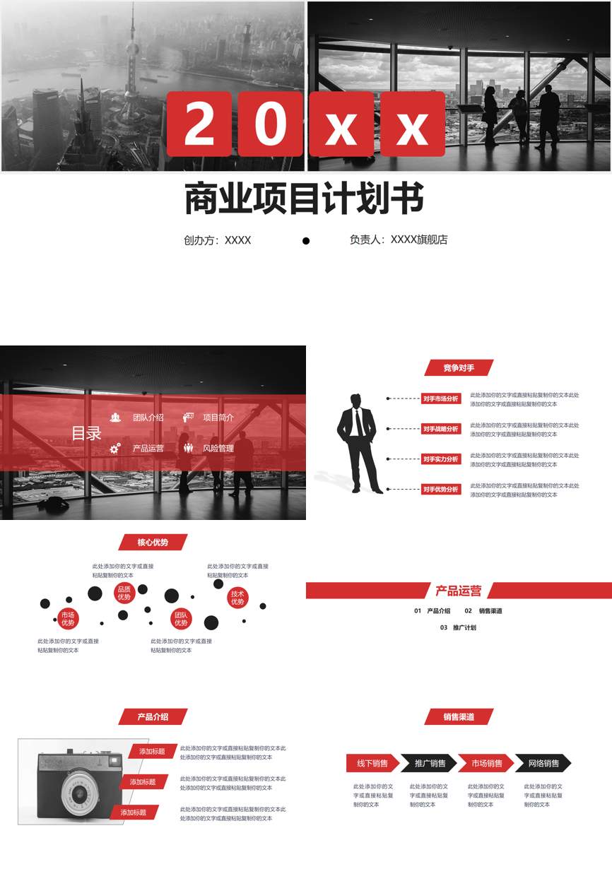 创业融资策划 (6)商业计划书PPT模板